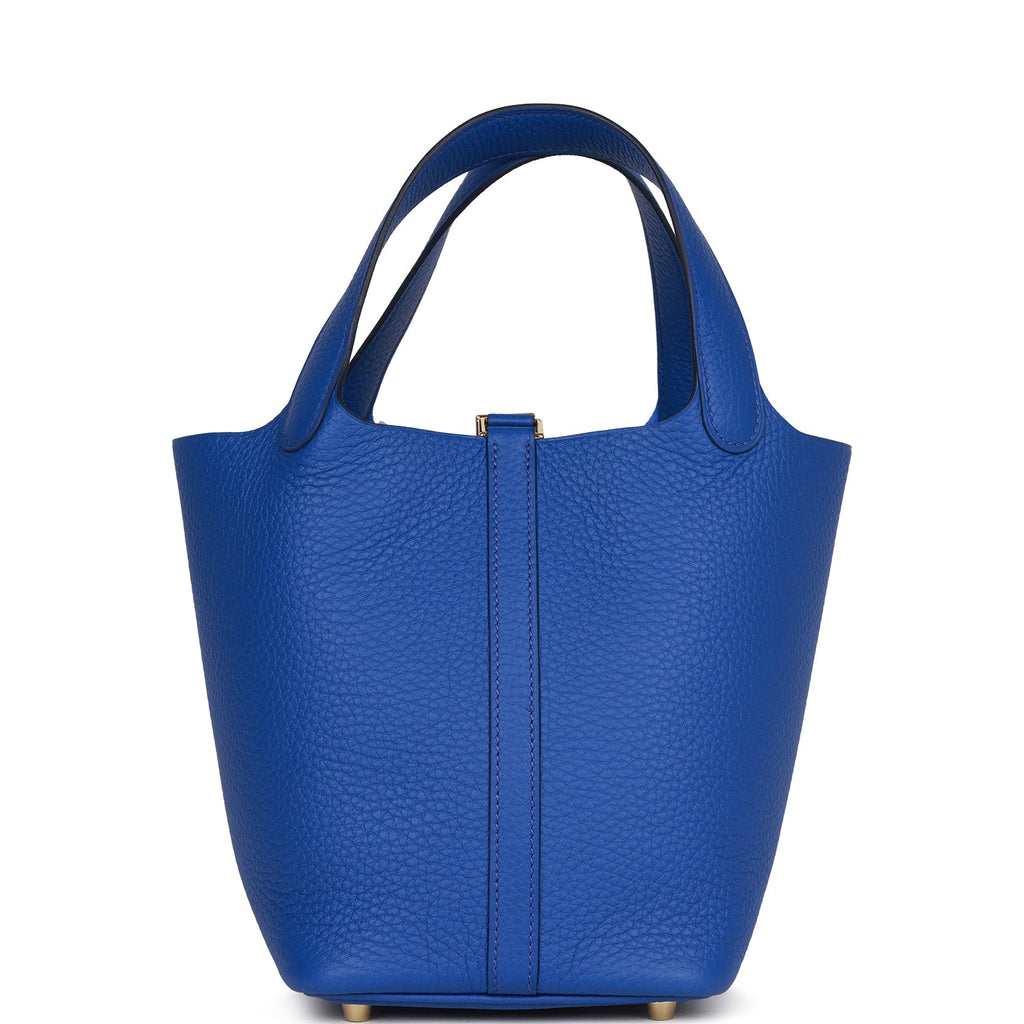 Hermes Picotin Lock 18 Bleu Royal Clemence Gold Hardware