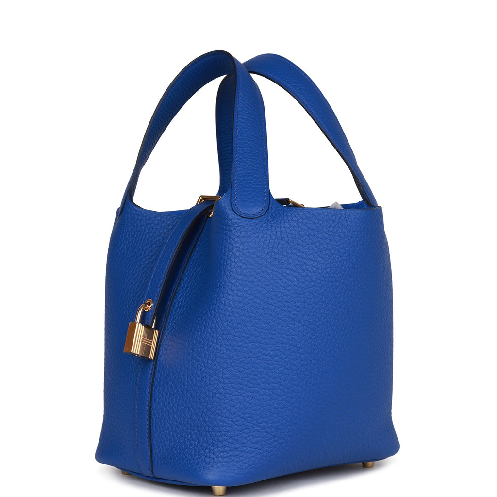 Hermes Picotin Lock 18 Bleu Royal Clemence Gold Hardware