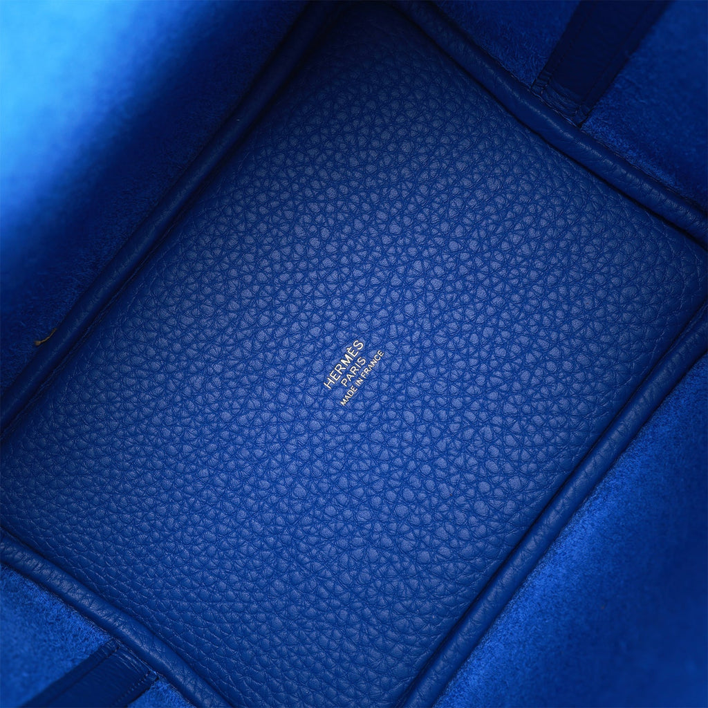 Hermes Picotin Lock 18 Bleu Royal Clemence Gold Hardware