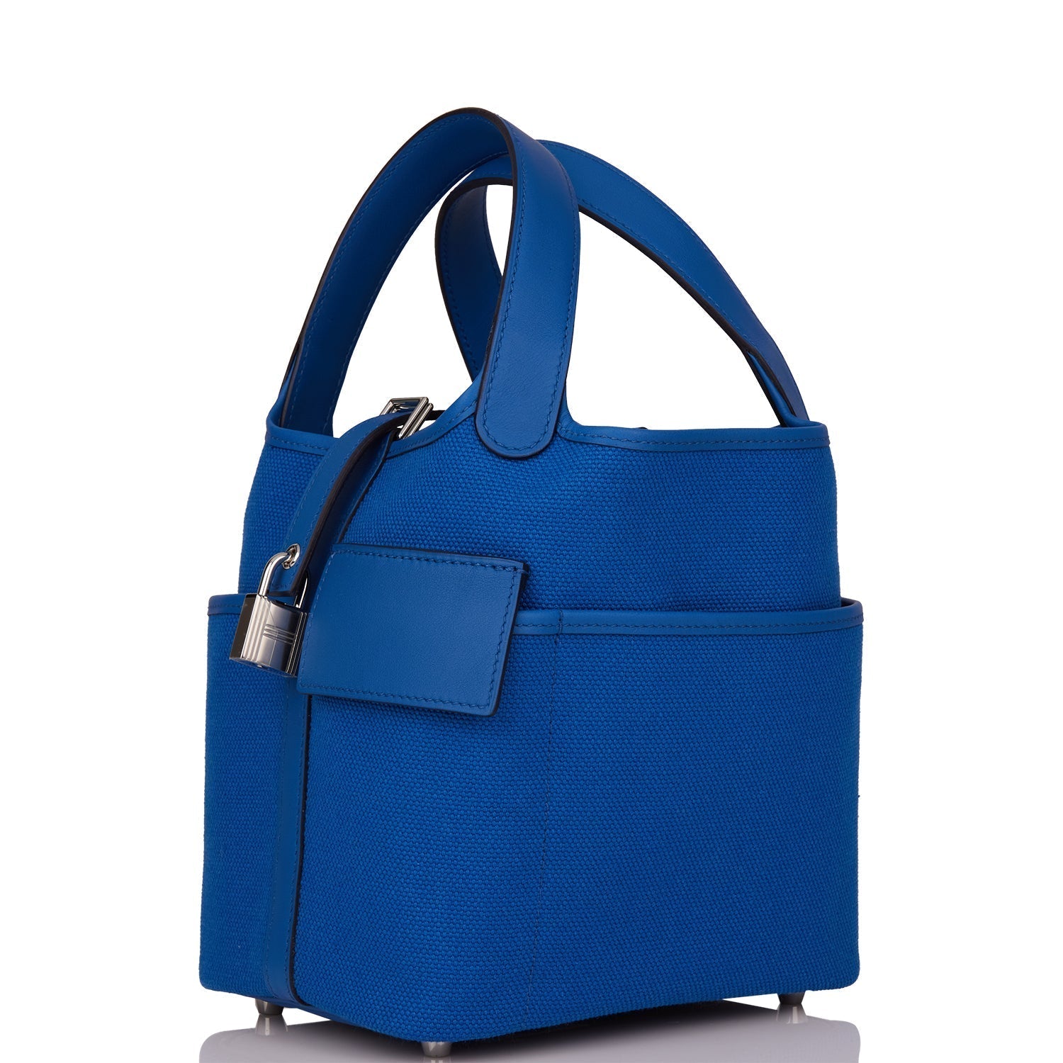 Hermes Picotin Cargo 18 Bleu France Swift and Toile Canvas Palladium Hardware