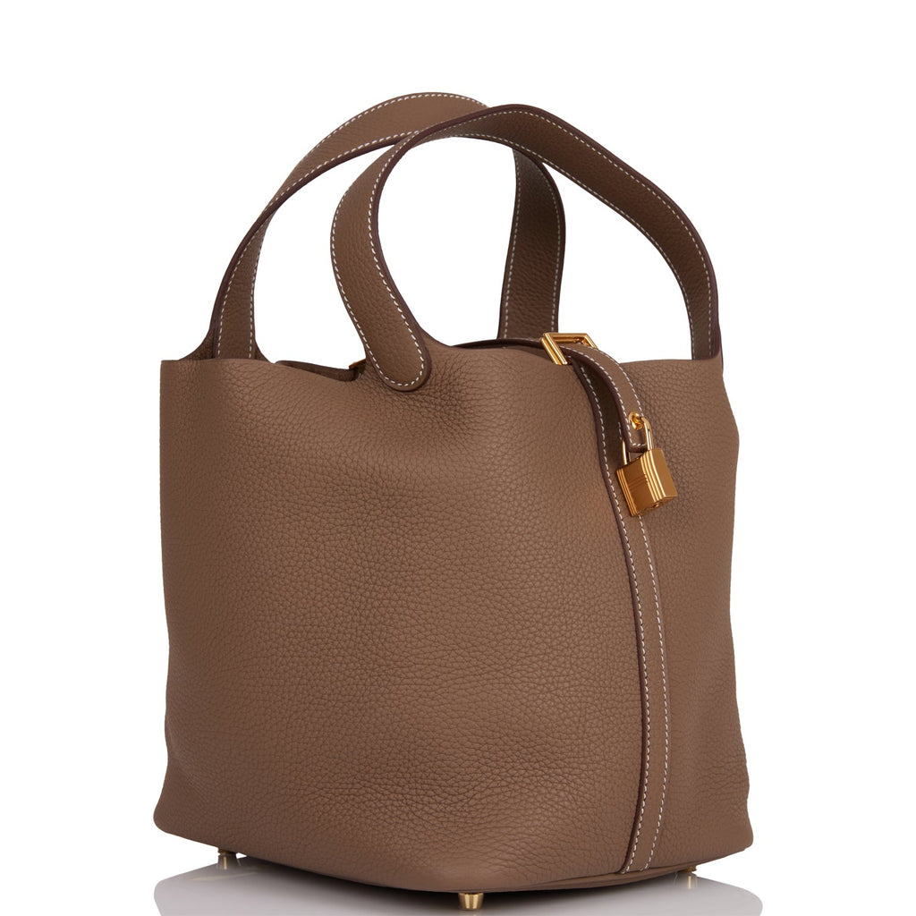 Hermes Picotin Lock 22 Etoupe Clemence Gold Hardware