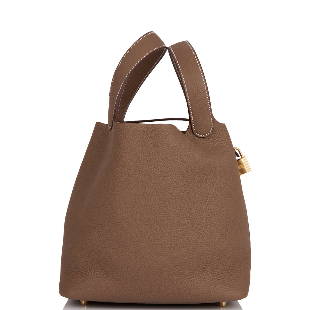 Hermes Picotin Lock 22 Etoupe Clemence Gold Hardware