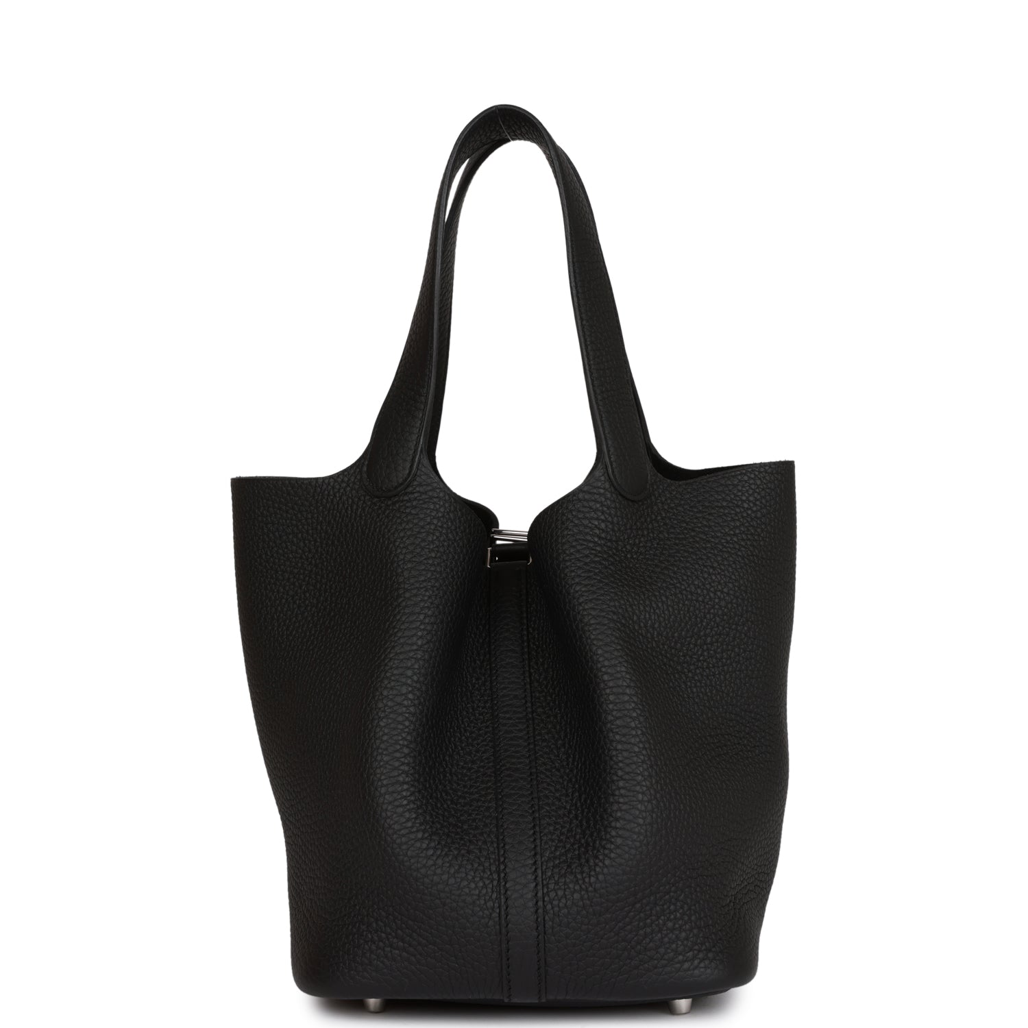 Hermes Black Clemence Picotin Lock 22cm Palladium Hardware