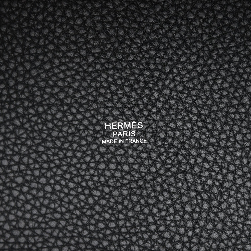Hermes Black Clemence Picotin Lock 22cm Palladium Hardware