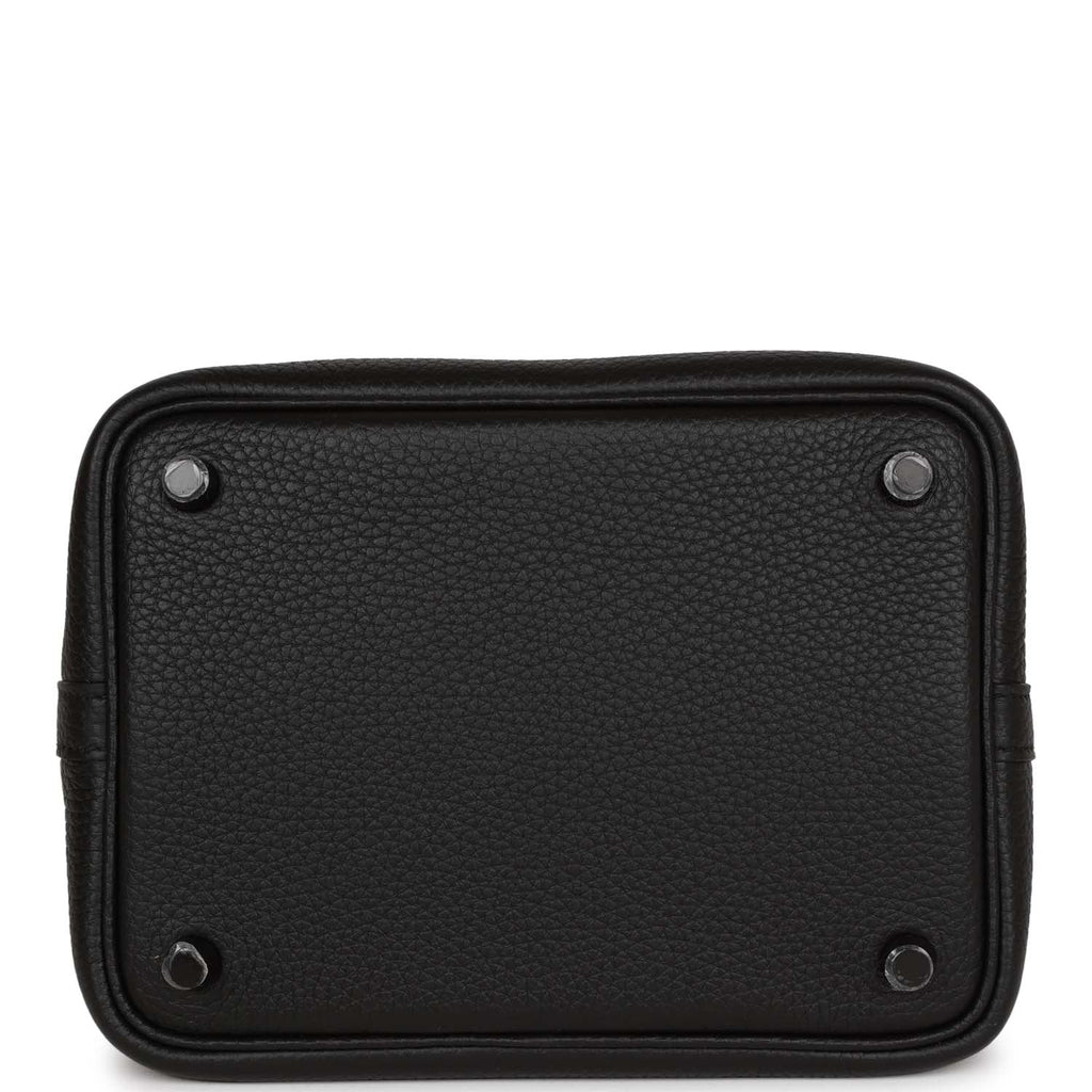Hermes Picotin 18 Monochrome Black Clemence Black Hardware