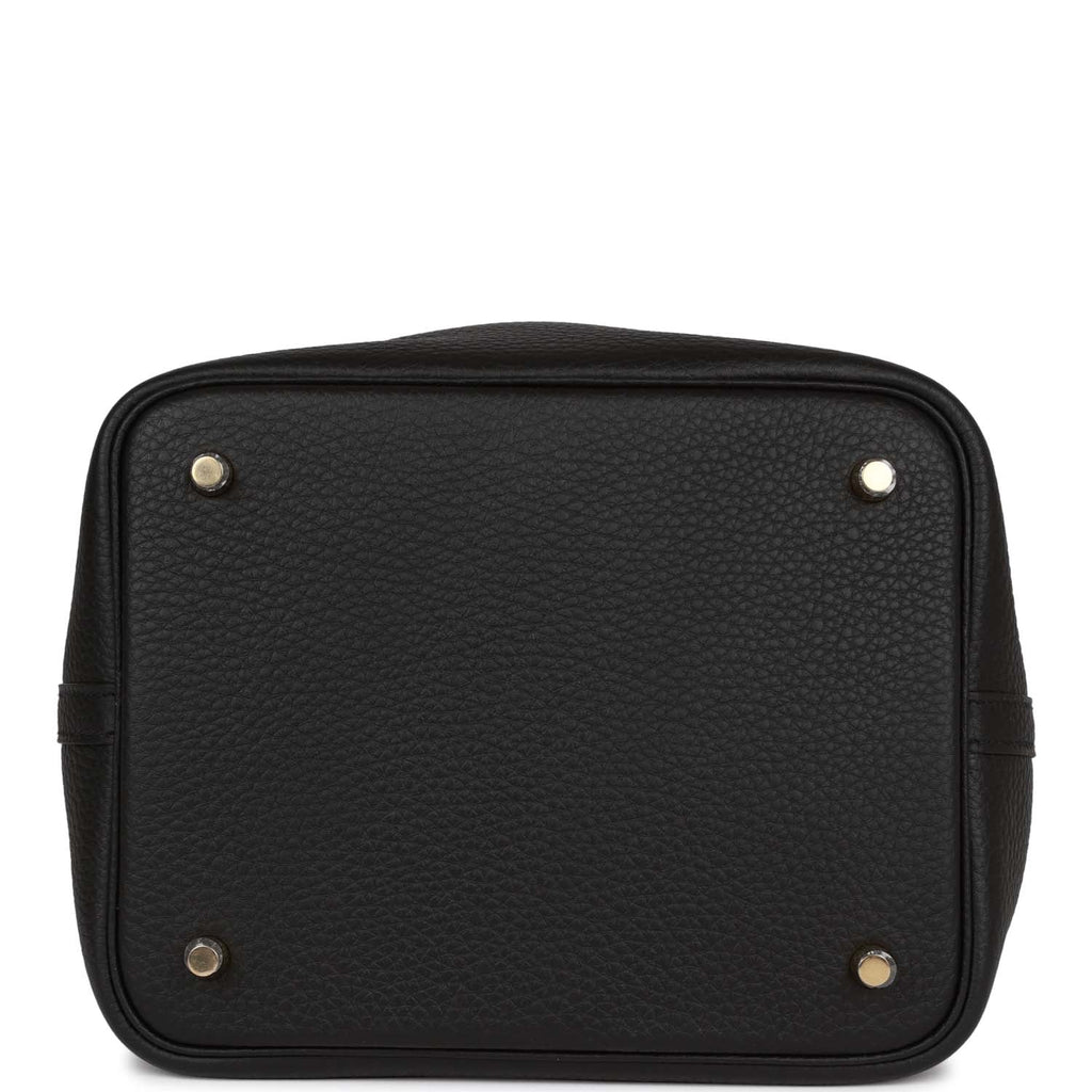 Hermes Picotin Lock 22 Black Clemence Gold Hardware