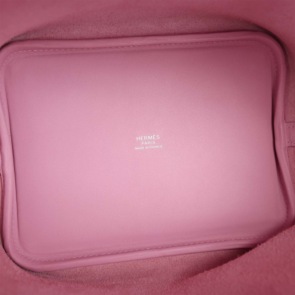 Hermes Picotin Lock 18 "Lucky Daisy" Mauve Sylvestre/Cuivre/White Swift Palladium Hardware