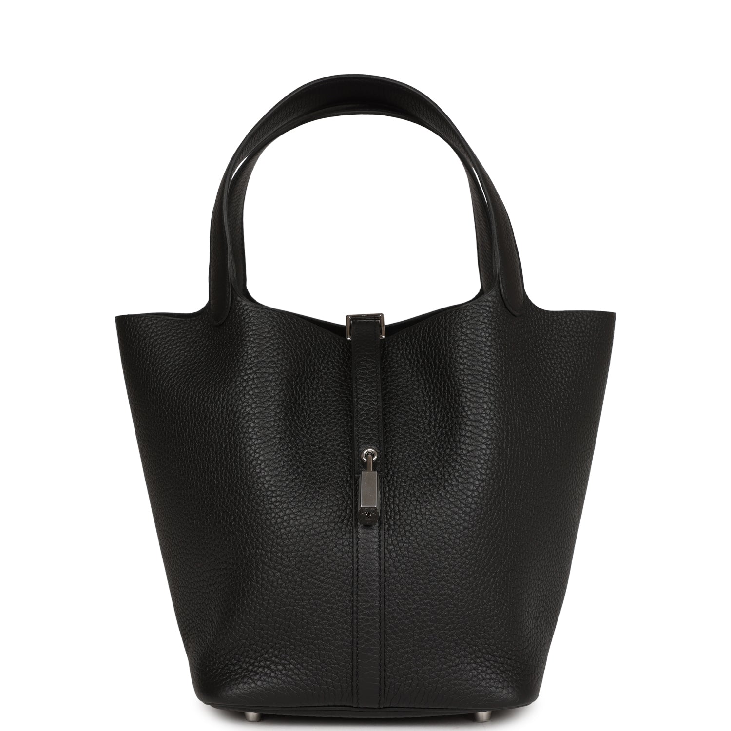 Hermes Black Clemence Picotin Lock 22cm Palladium Hardware