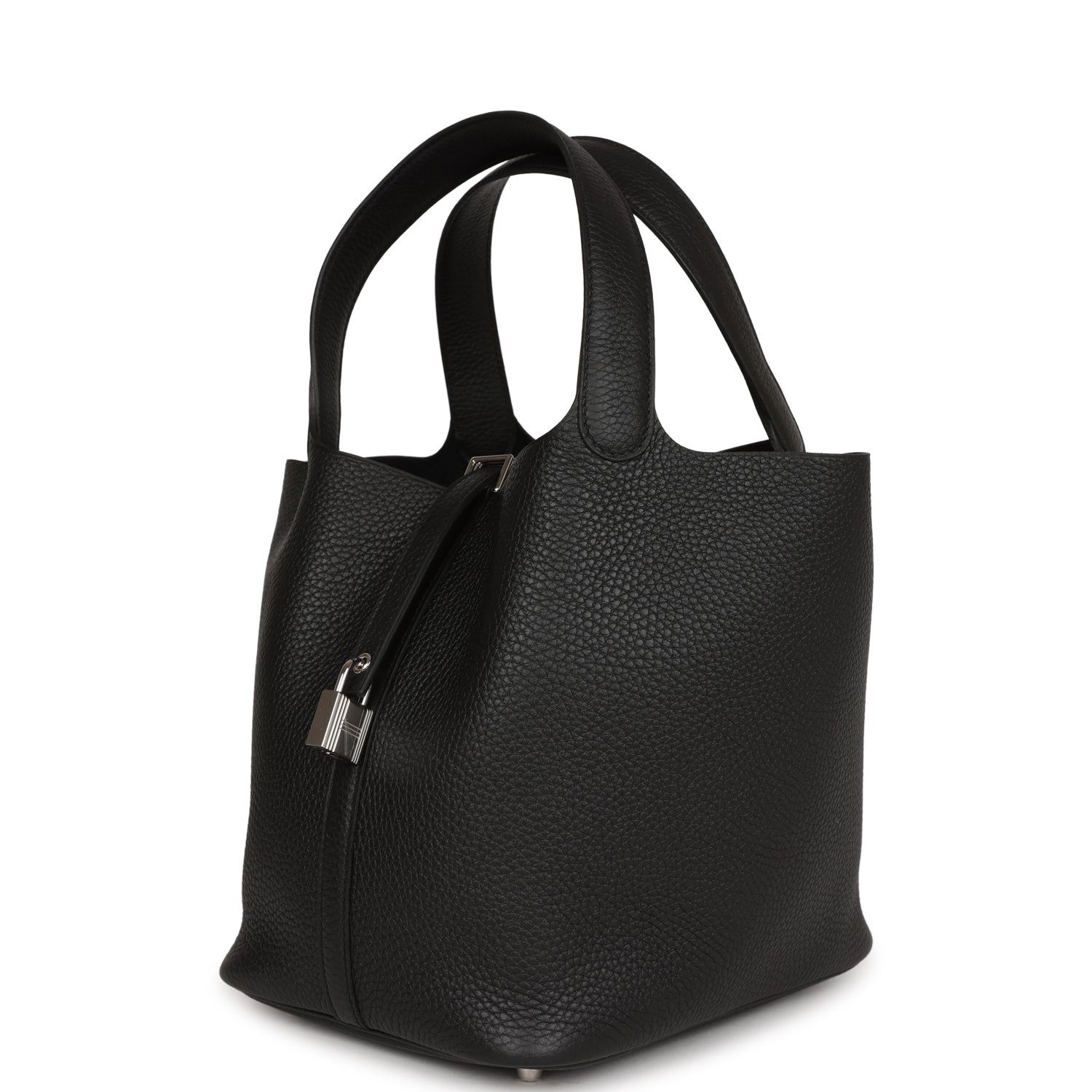 Hermes Black Clemence Picotin Lock 22cm Palladium Hardware