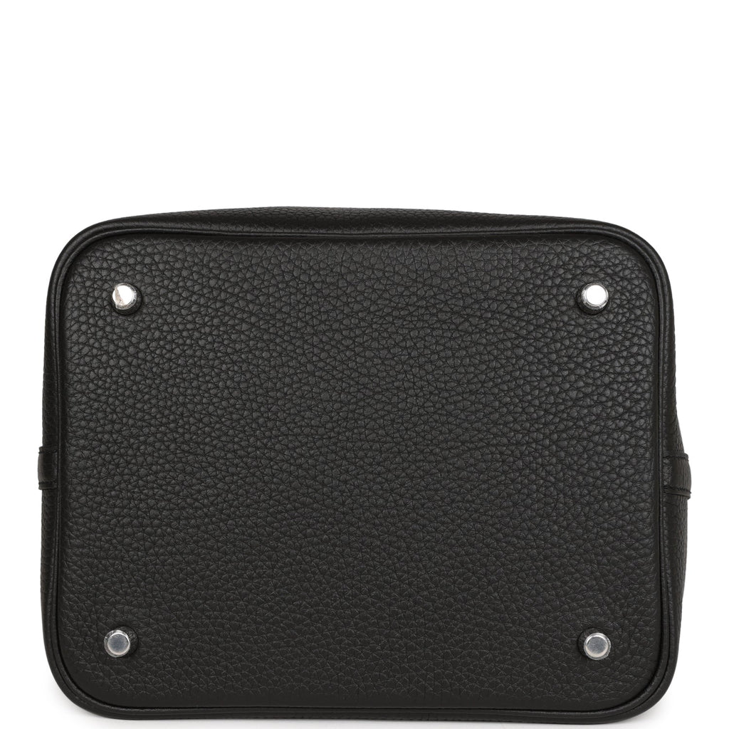Hermes Black Clemence Picotin Lock 22cm Palladium Hardware