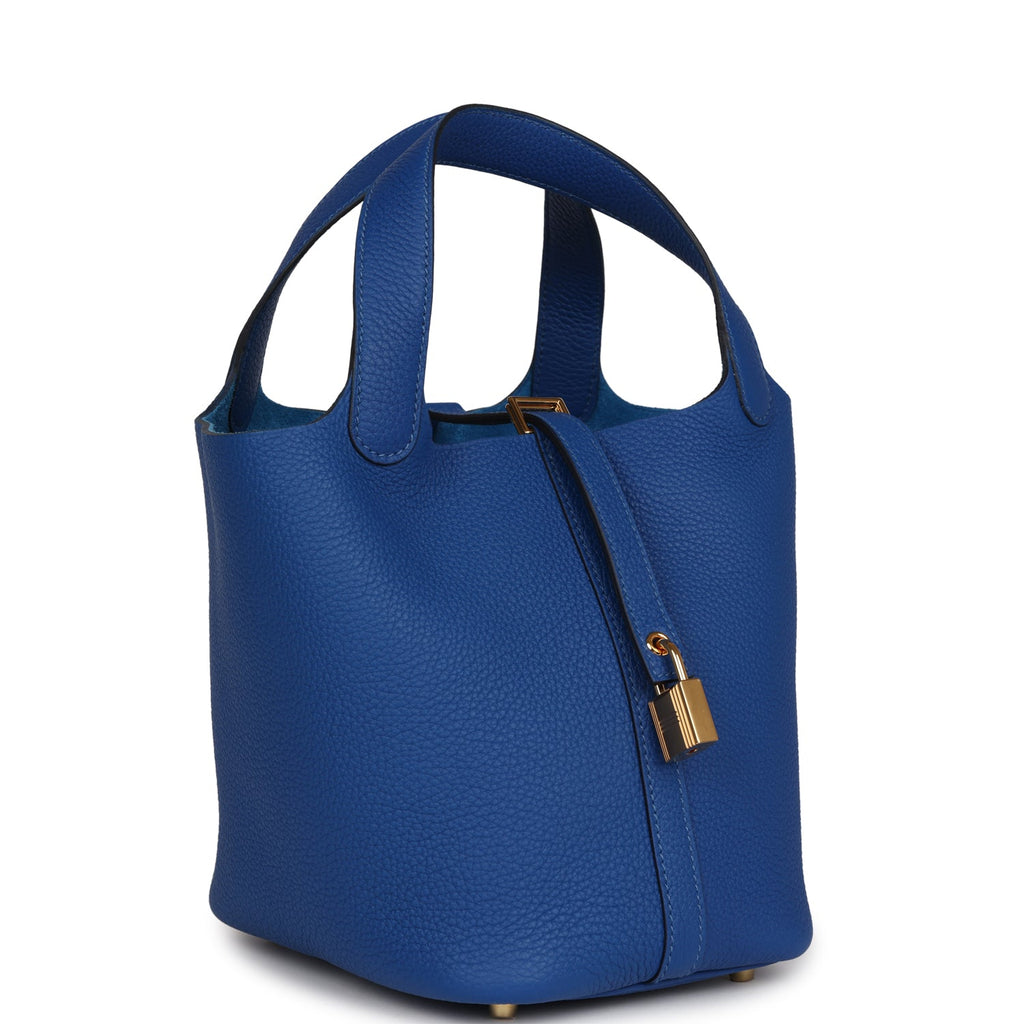 Hermes Picotin Lock 18 Bleu France Clemence Gold Hardware