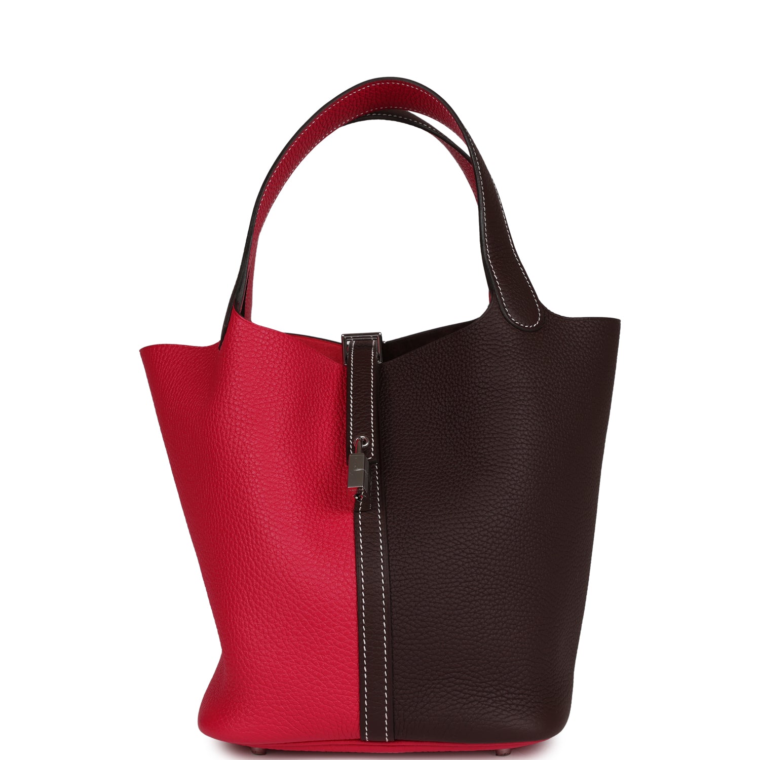 Hermes Picotin 22 Casaque Rouge Sellier and Framboise Clemence Palladium Hardware