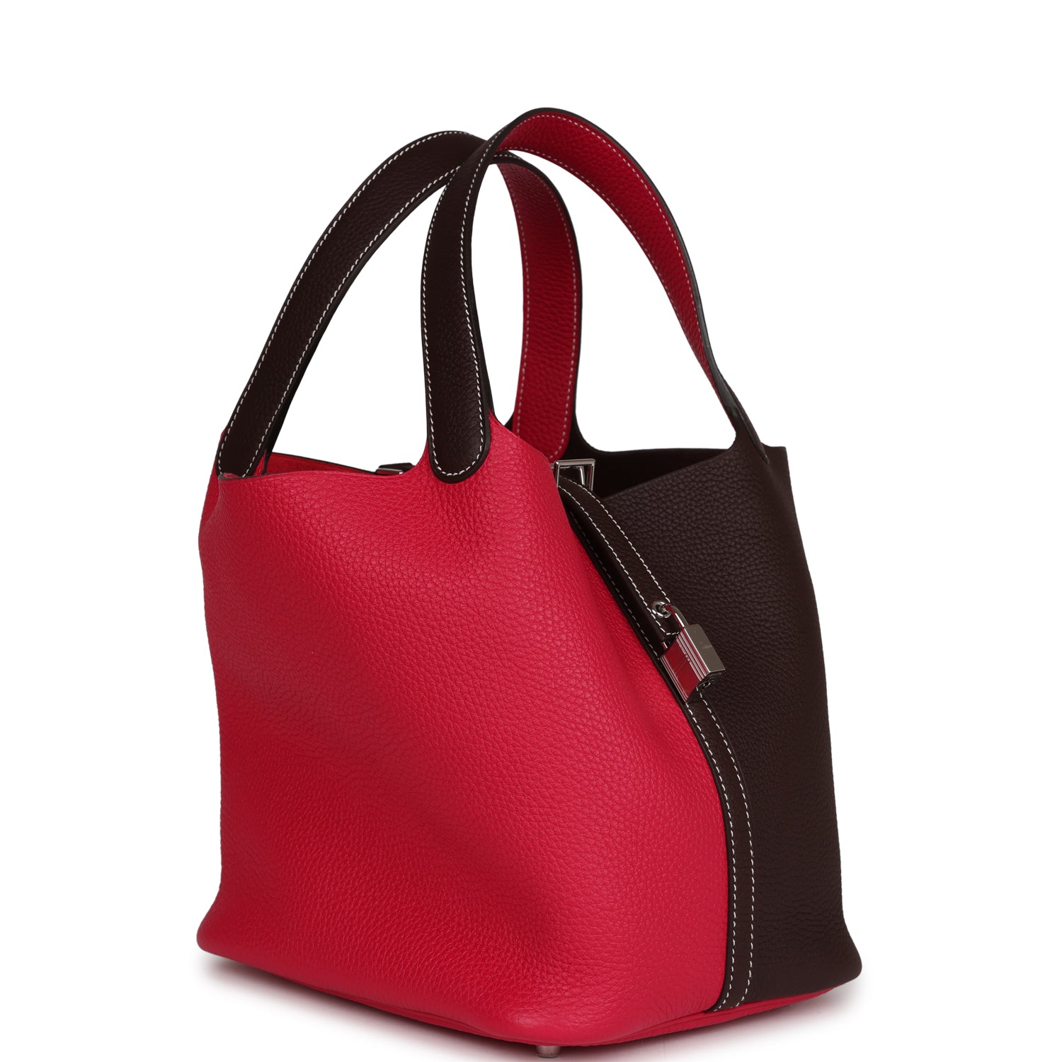 Hermes Picotin 22 Casaque Rouge Sellier and Framboise Clemence Palladium Hardware