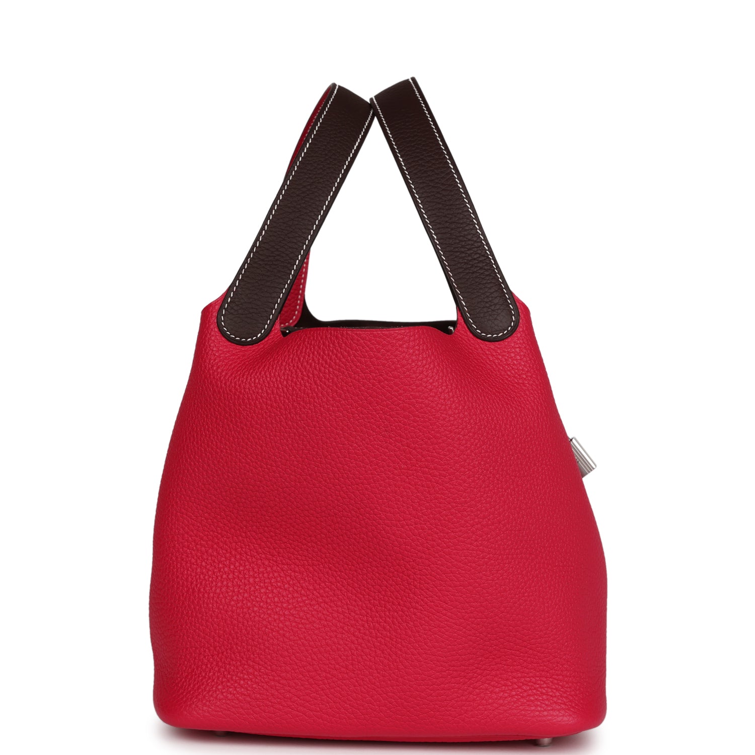 Hermes Picotin 22 Casaque Rouge Sellier and Framboise Clemence Palladium Hardware