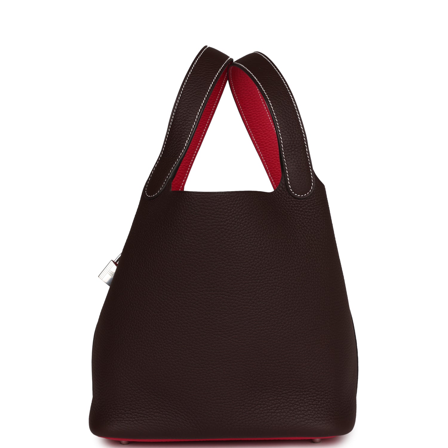 Hermes Picotin 22 Casaque Rouge Sellier and Framboise Clemence Palladium Hardware
