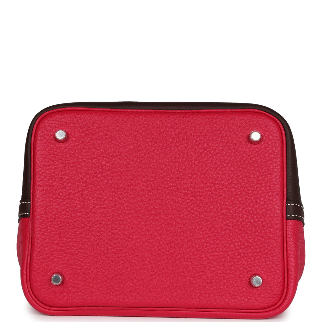 Hermes Picotin 22 Casaque Rouge Sellier and Framboise Clemence Palladium Hardware