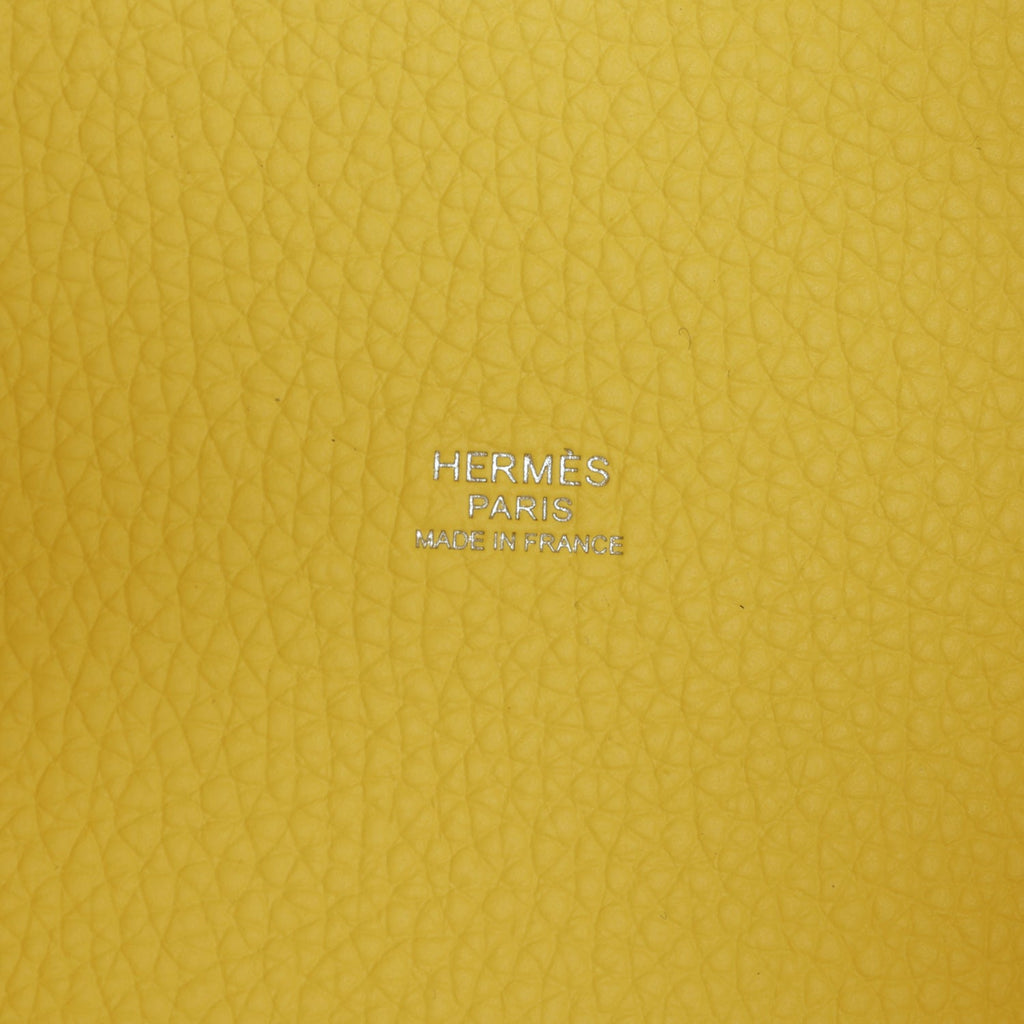 Hermes Picotin Lock 18 Limoncello Ostrich and Clemence Touch Palladium Hardware