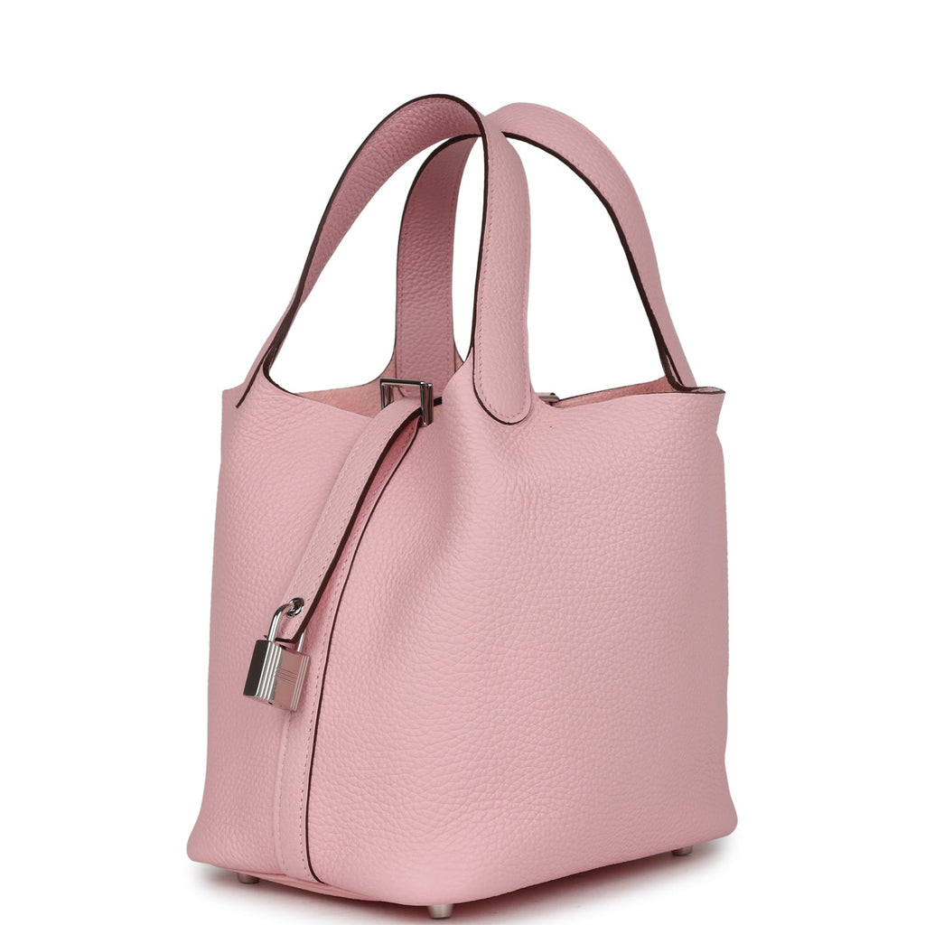 Hermes Picotin Lock 18 Rose Sakura Clemence Palladium Hardware