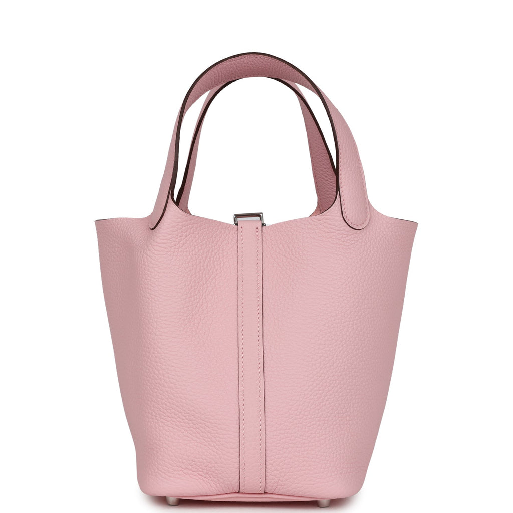 Hermes Picotin Lock 18 Rose Sakura Clemence Palladium Hardware