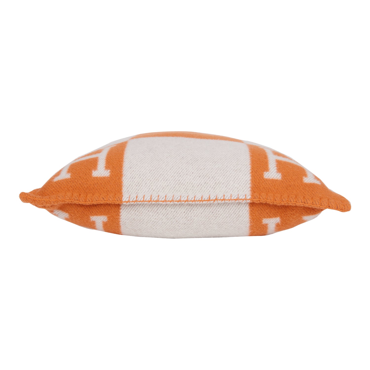 Hermes "Avalon" Ecru and Potiron Signature H Cushion PM