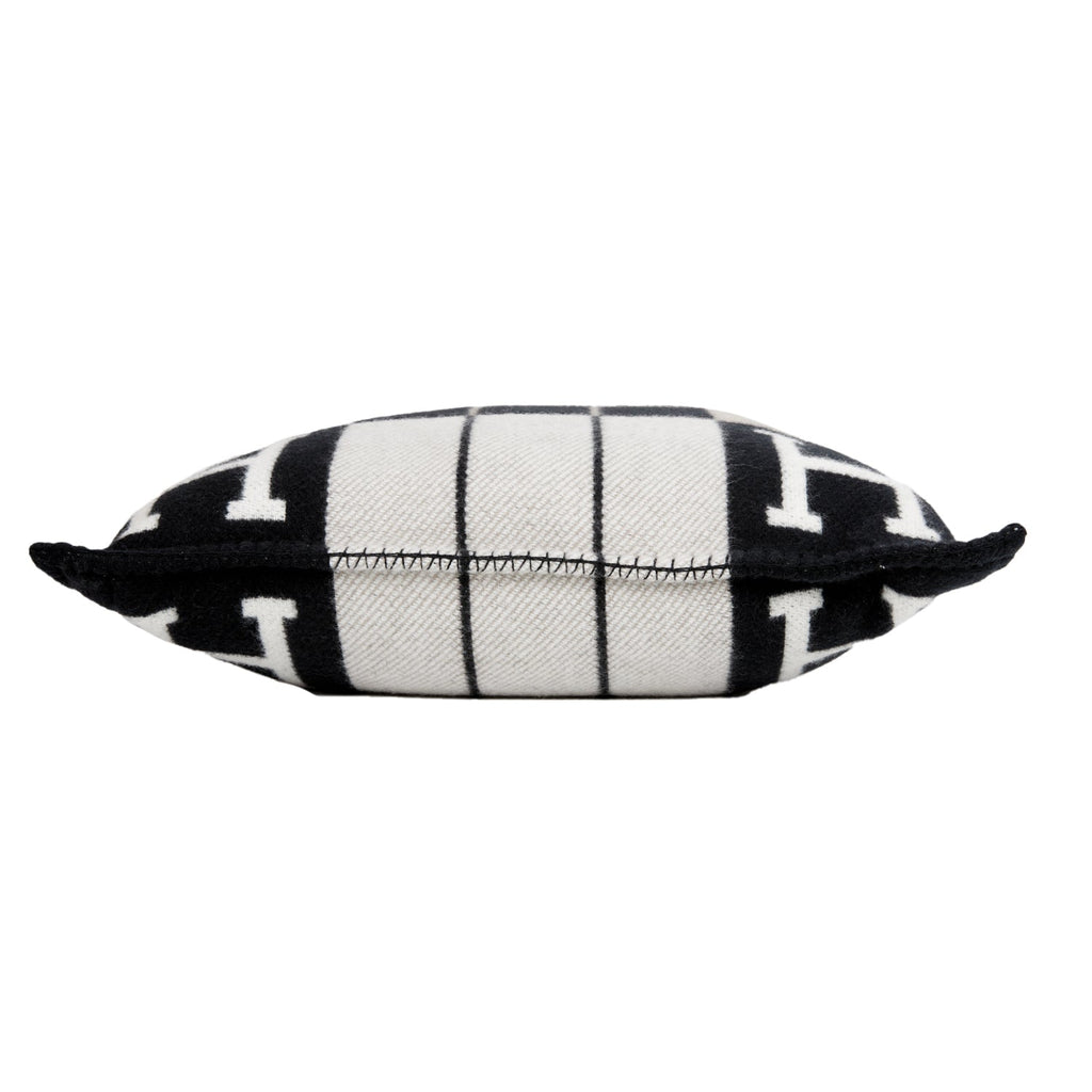 Hermes "Avalon III" Gris and Black Signature H Cushion PM Set of Two