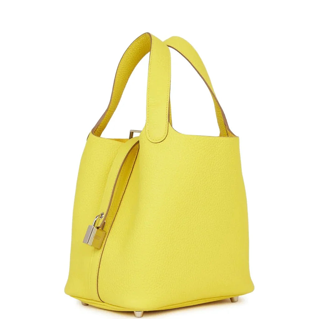 Hermes Picotin Lock 18 Lime Clemence Palladium Hardware
