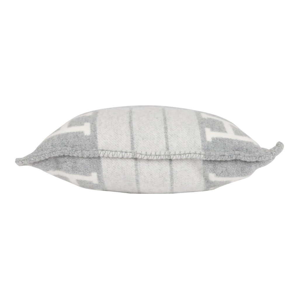 Hermes "Avalon III" Ecru and Gris Clair Signature H Cushion PM Set of Two