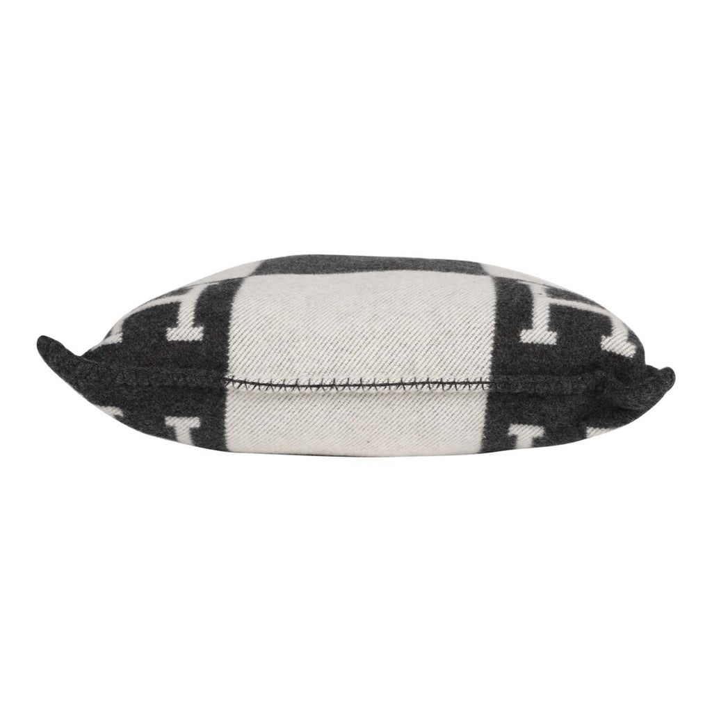 Hermes "Avalon" Ecru and Gris Fonce Signature H Cushion PM Single