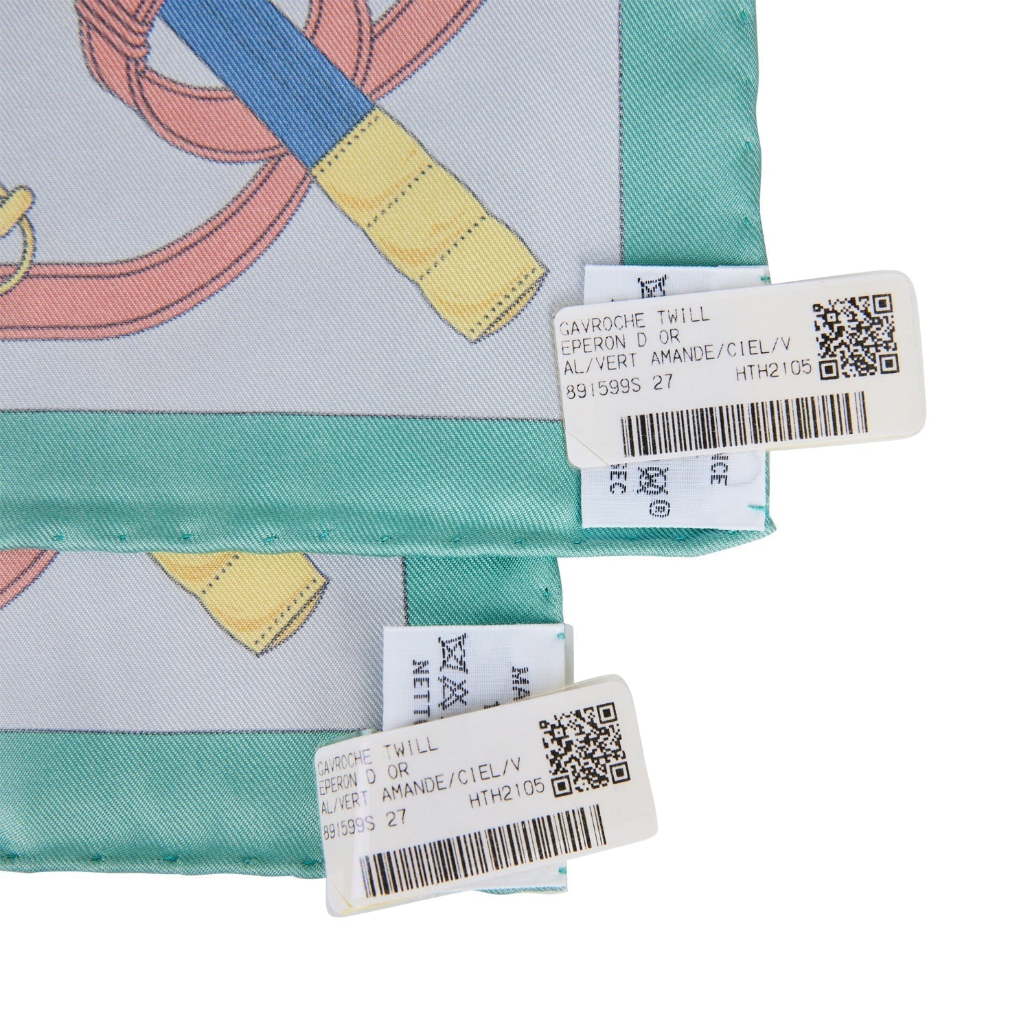 Hermes "Gavroche" Vert Amande Silk Pocket Square Scarf 45cm