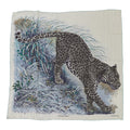 Hermes "Panthera Pardus" White Cashmere Shawl 140cm