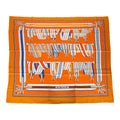 Hermes "Les Sangles Finesse" Curry Giant Silk Shawl Scarf 140cm