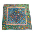 Hermes "Jardins de Soie" Blue Cashmere and Silk Shawl Scarf 140cm