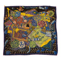 Hermes "Cavaliers du Caucase" Black Cashmere and Silk Shawl 140cm