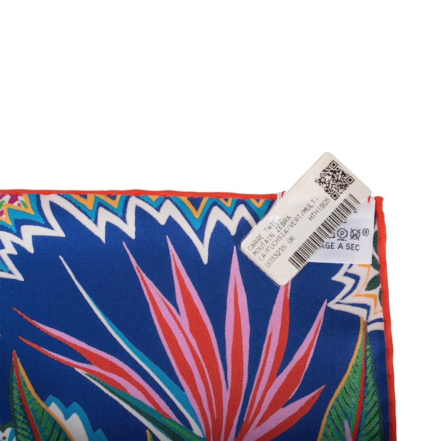 Hermes "Mountain Zebra" Fuchsia Silk Twill Scarf 90cm