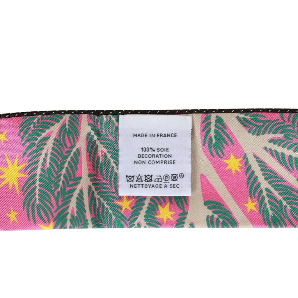 Hermes "Sous Le Charme D'Orphee" Pink Silk Twilly Pair