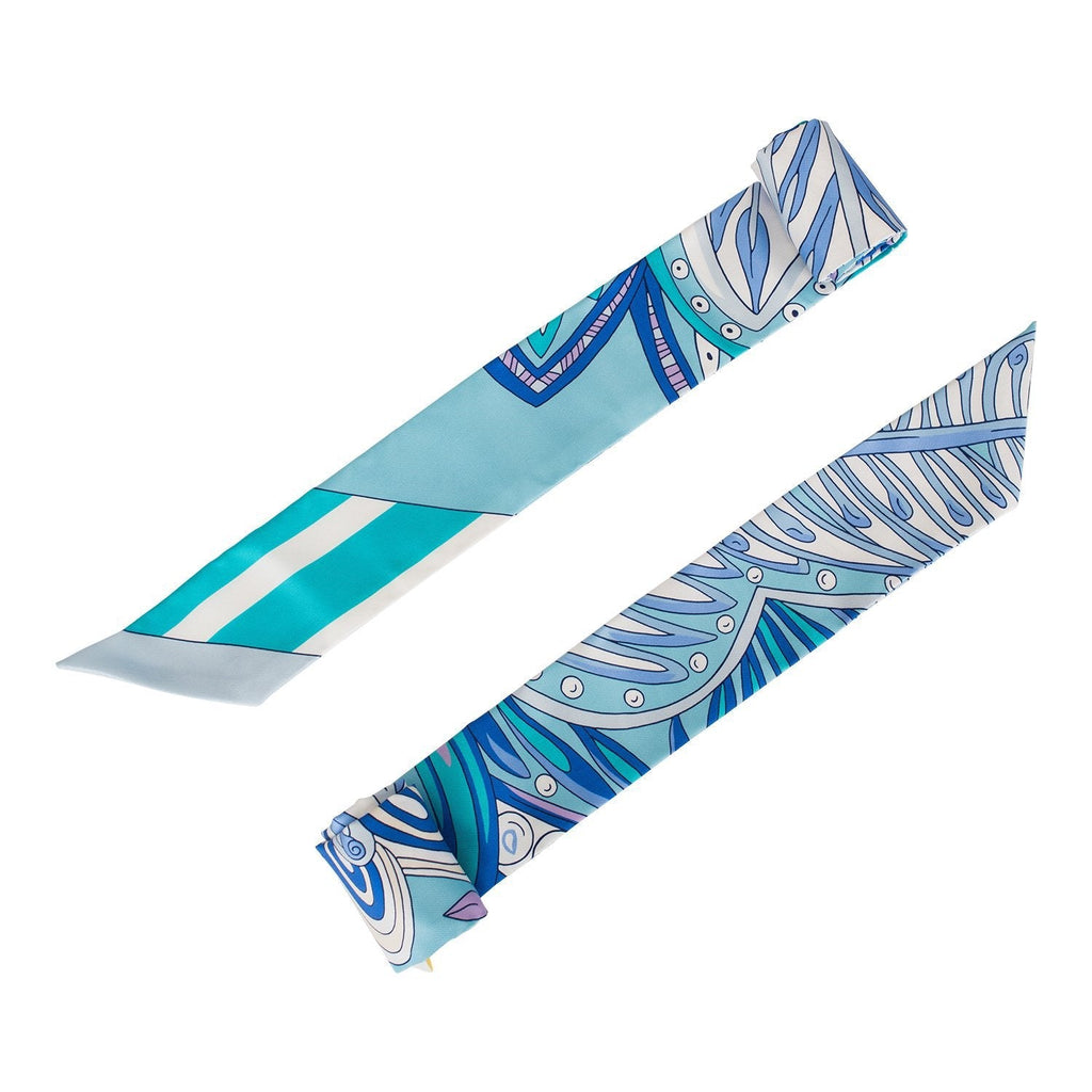 Hermes "Le Jardin de la Maharani" Silk Twilly Pair