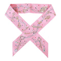 Hermes "Les Cles A Pois" Pink Silk Twilly Pair