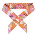 Hermes "Carres Volants" Orange Silk Twilly Pair