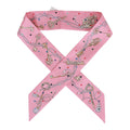 Hermes "Les Cles A Pois" Rose Silk Twilly Pair