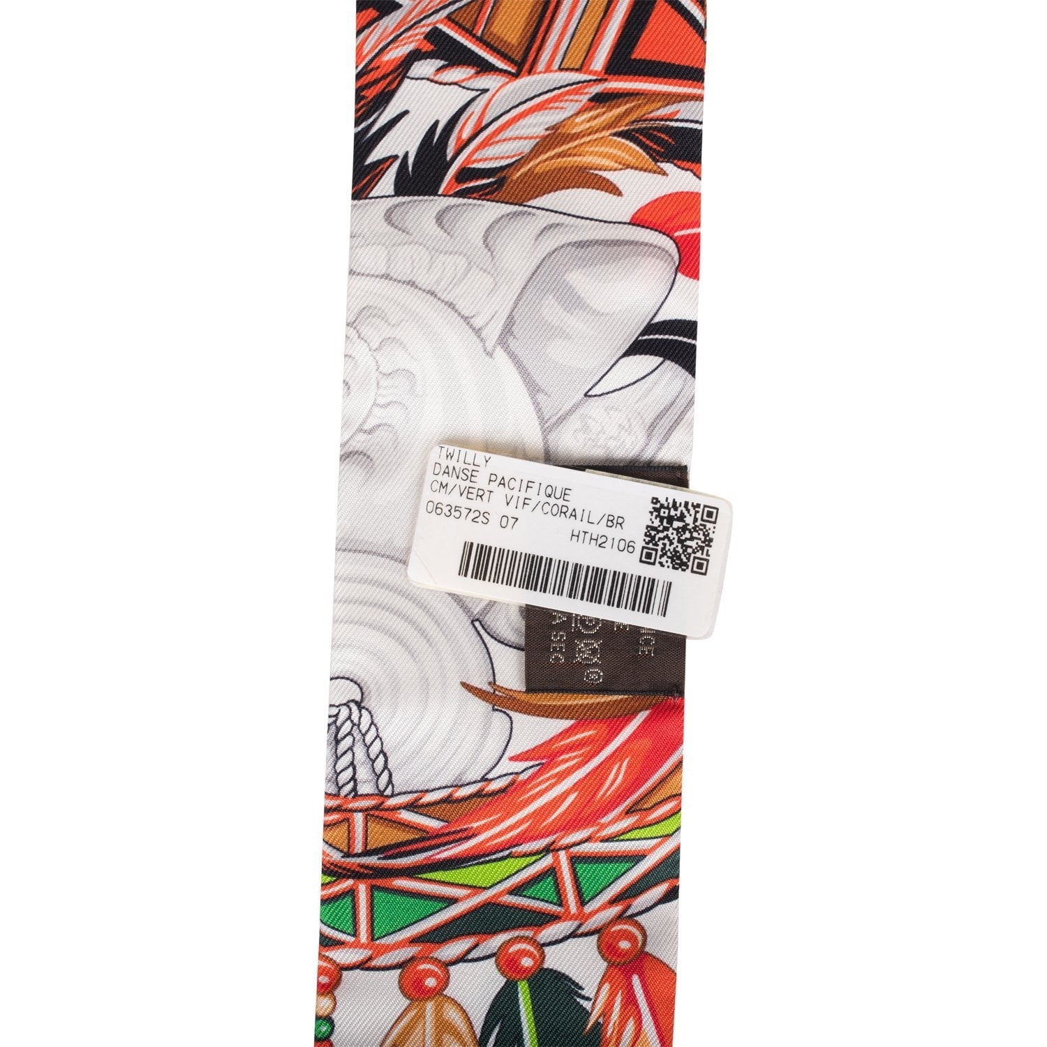 Hermes "Danse Pacifique" Green Silk Twilly Pair