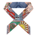 Hermes "Objects De Curiosite" Blue Silk Twilly Pair