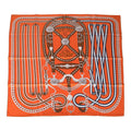 Hermes "Grand Tralala" Potiron Silk Twill Scarf 90cm