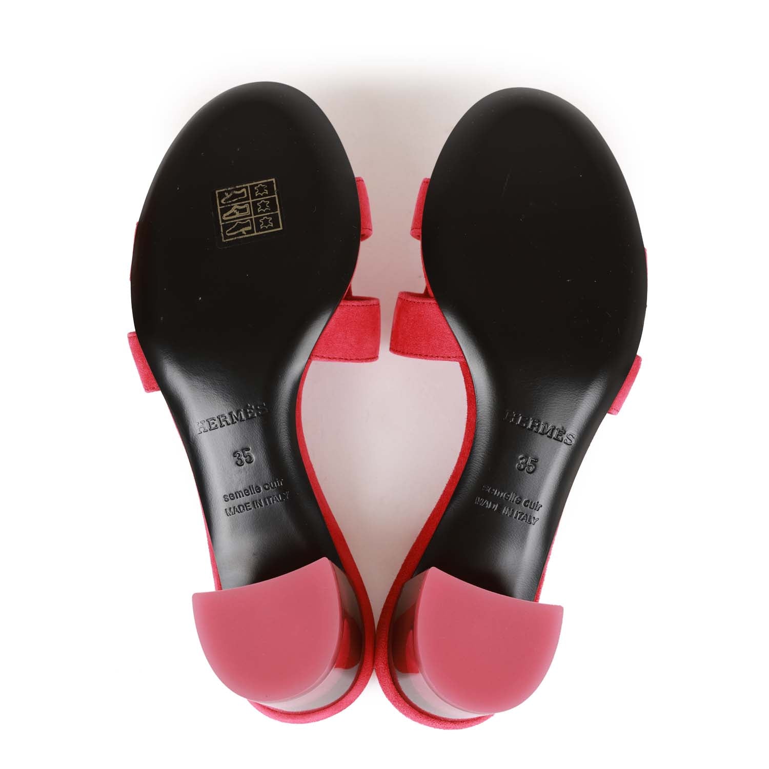 Hermes Oasis Sandals Rose Framboise Gradient Heels 35