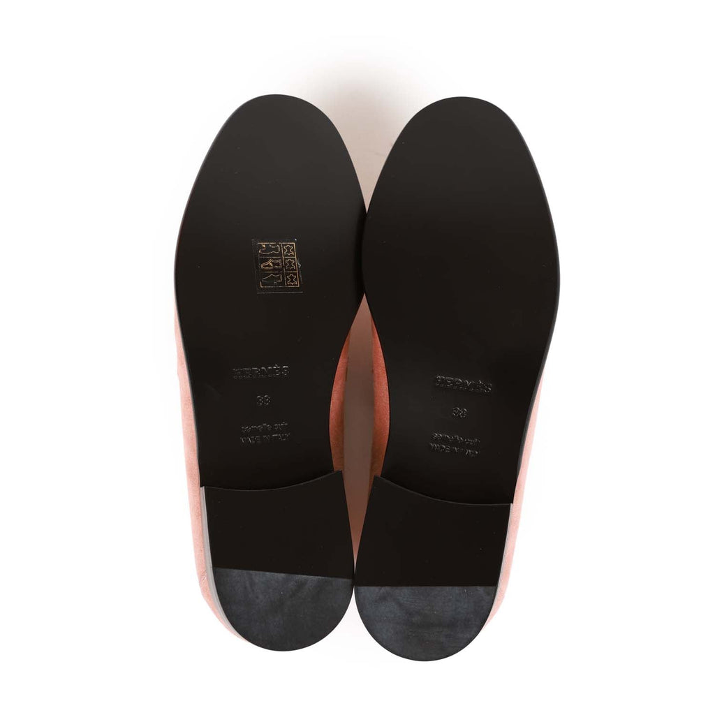 Hermes Destin Loafer Rose Aube Suede Rose Gold Hardware 38