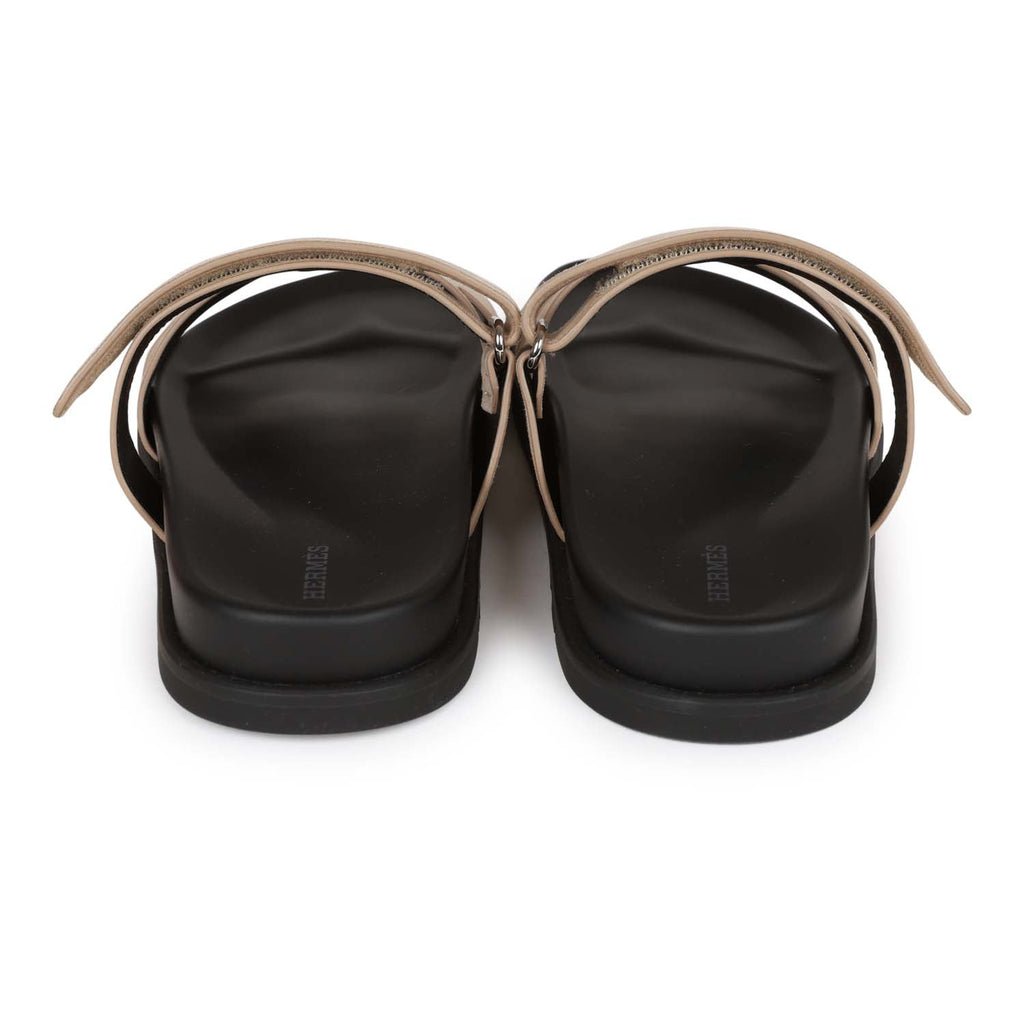Hermes Chypre Sandals Gris Tourterelle Suede 43