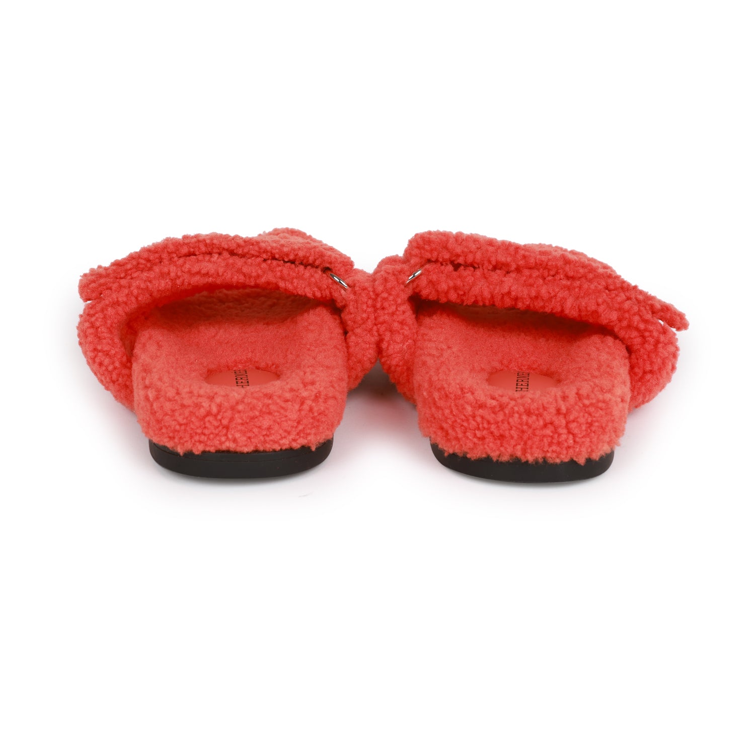 Hermes Chypre Techno Sandals Orange Woolskin 37.5