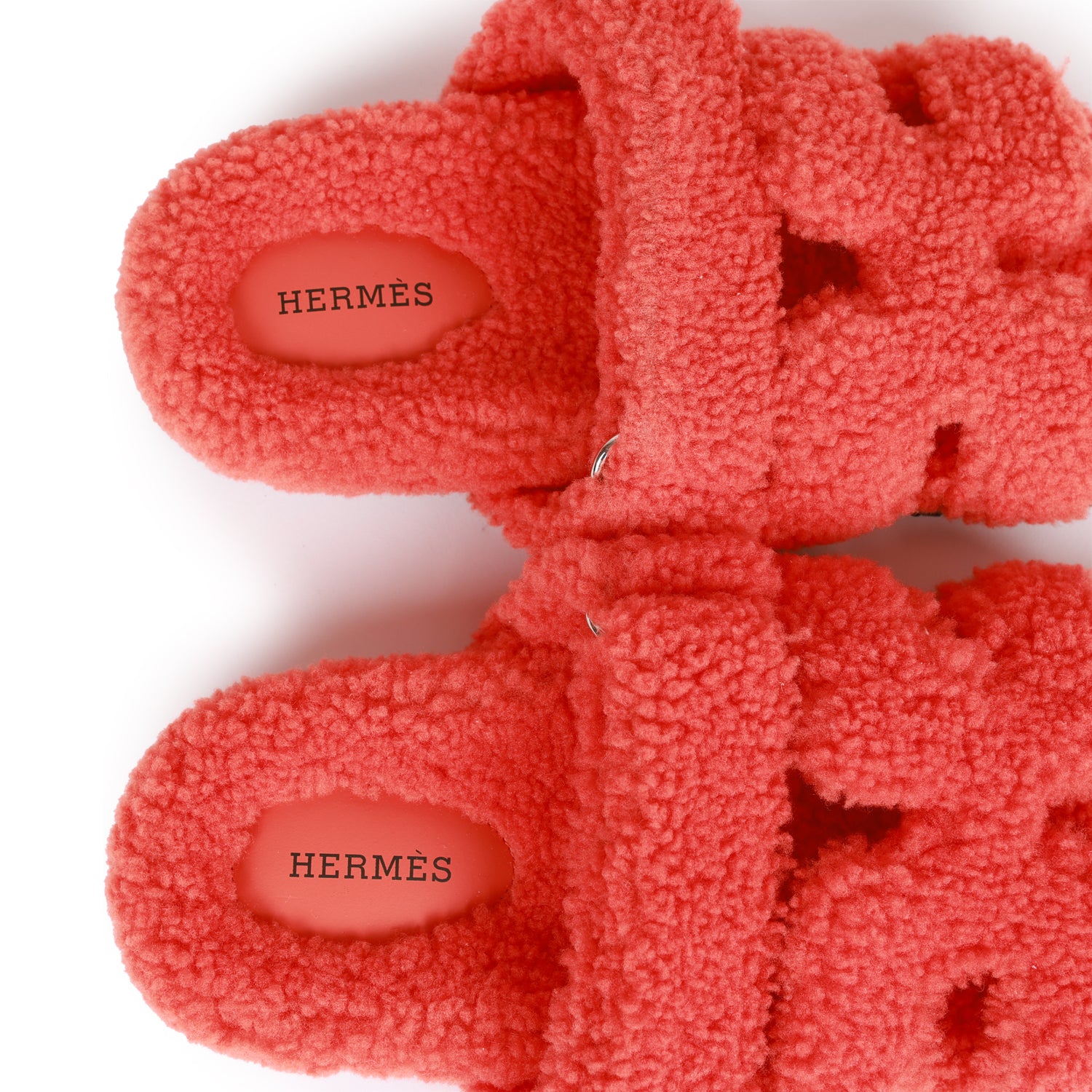 Hermes Chypre Techno Sandals Orange Woolskin 37.5