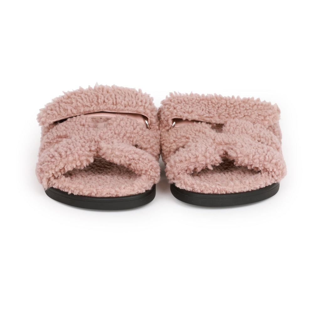 Hermes Chypre Techno Sandals Bois de Santal Woolskin 37