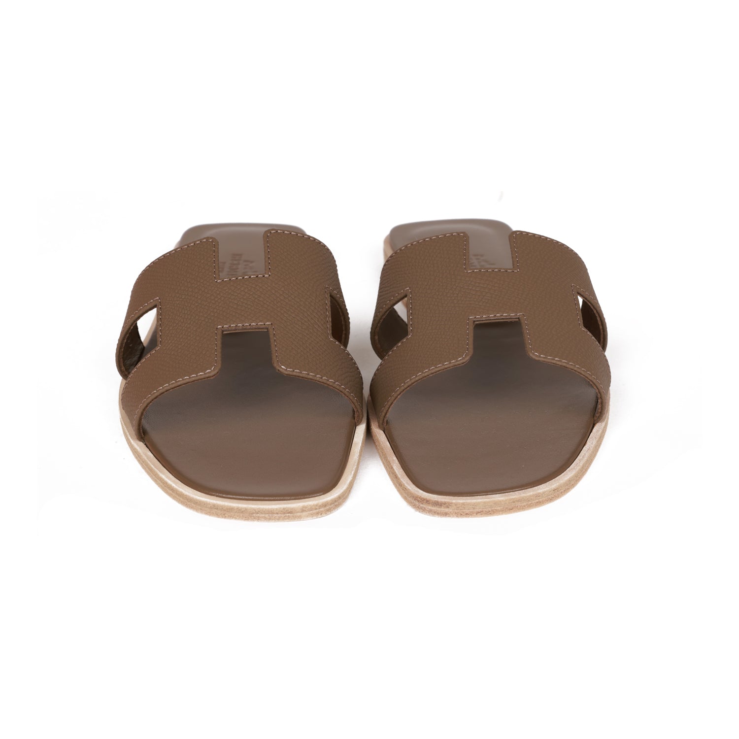 Hermes Oran Sandals Etoupe Epsom 37