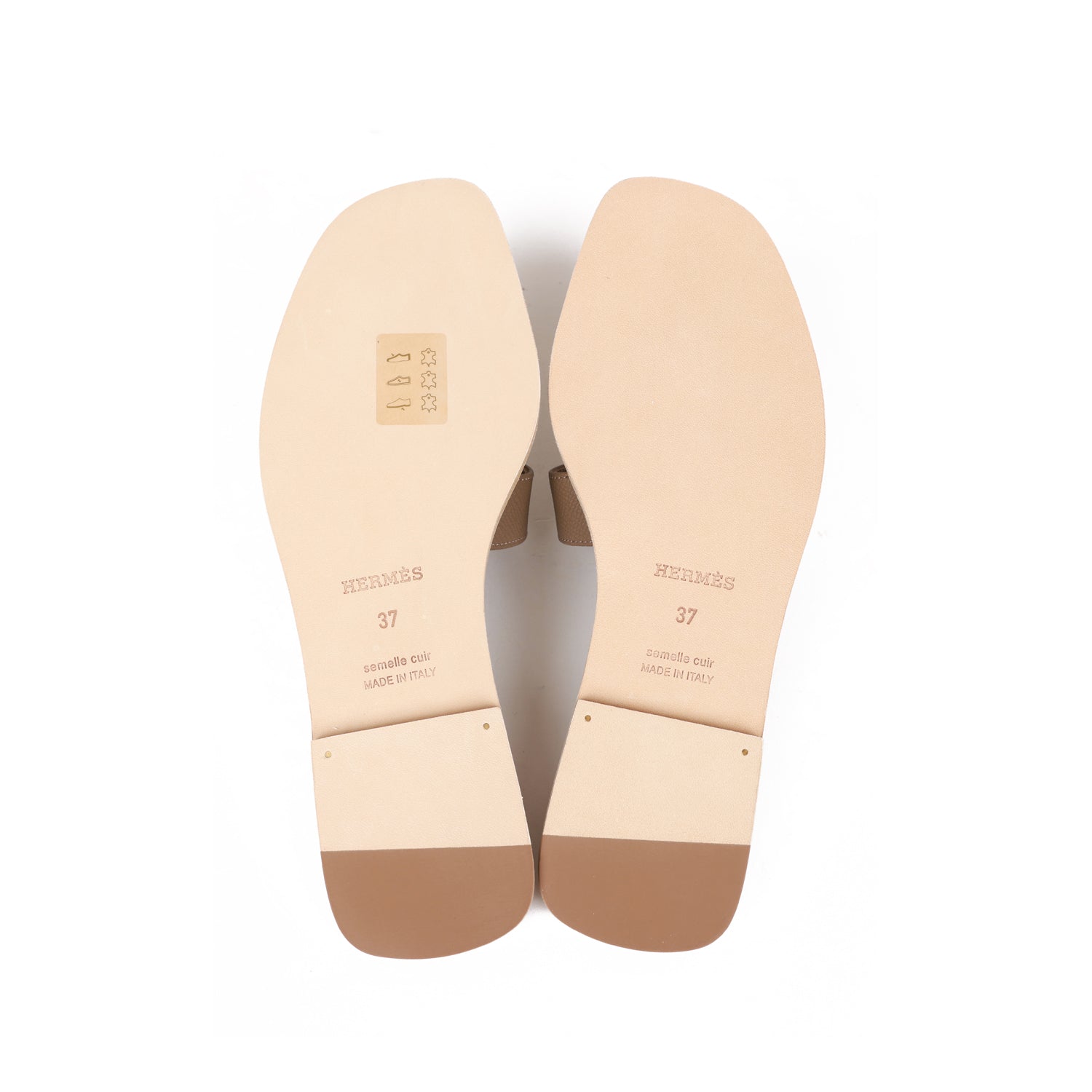 Hermes Oran Sandals Etoupe Epsom 37